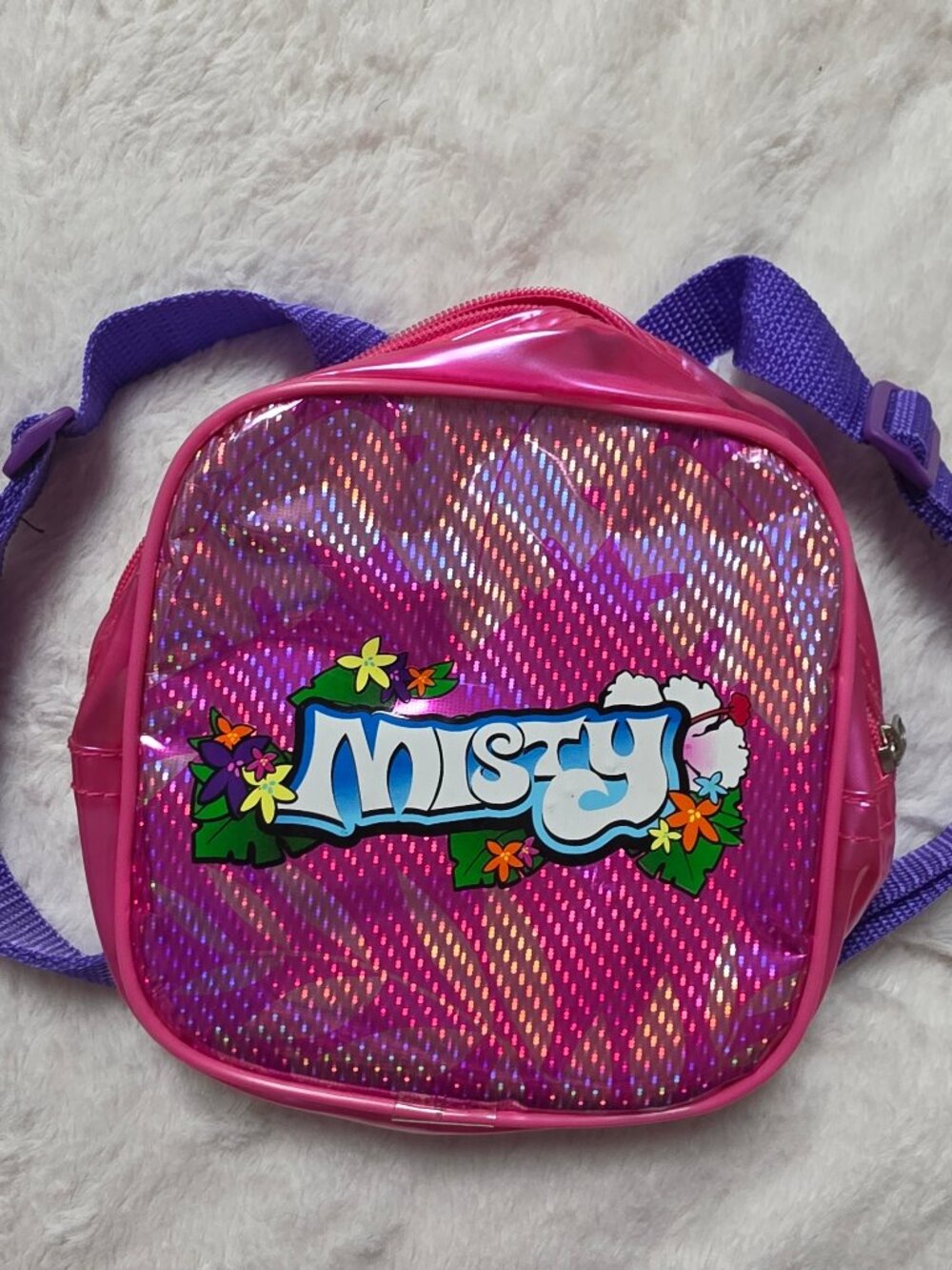 VTG Next Misty Dynacraft Bike Handlebar Bag Mini Backpack Pink Holographic Y2K